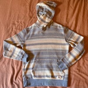 Quiksilver Blue and Cream Patterned Baja Surf Hoodie